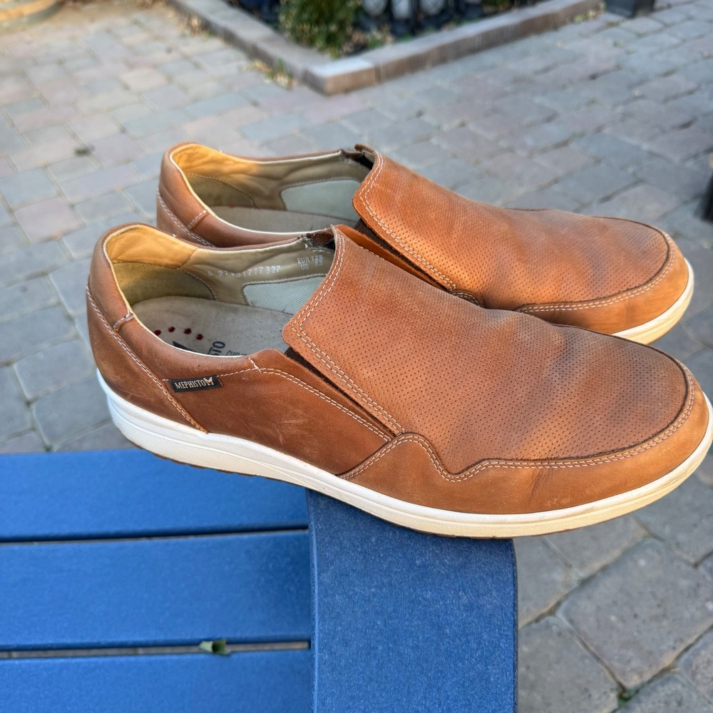 Mephisto Runoff Air-Jet System Mens Tan Leather Slip On Loafers 13 US 12.5 EU